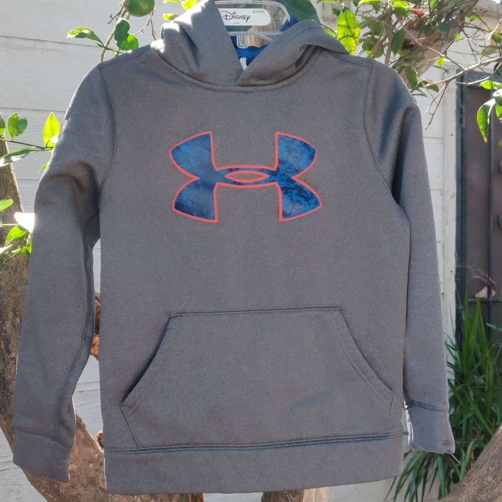 Under armour boy hoodie size S grey and blue - Picture 2 of 6